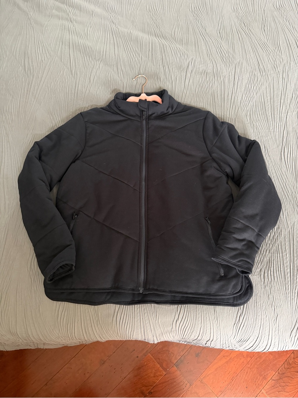 Women’s Black Puffer Jacket with Full Zip Size Large